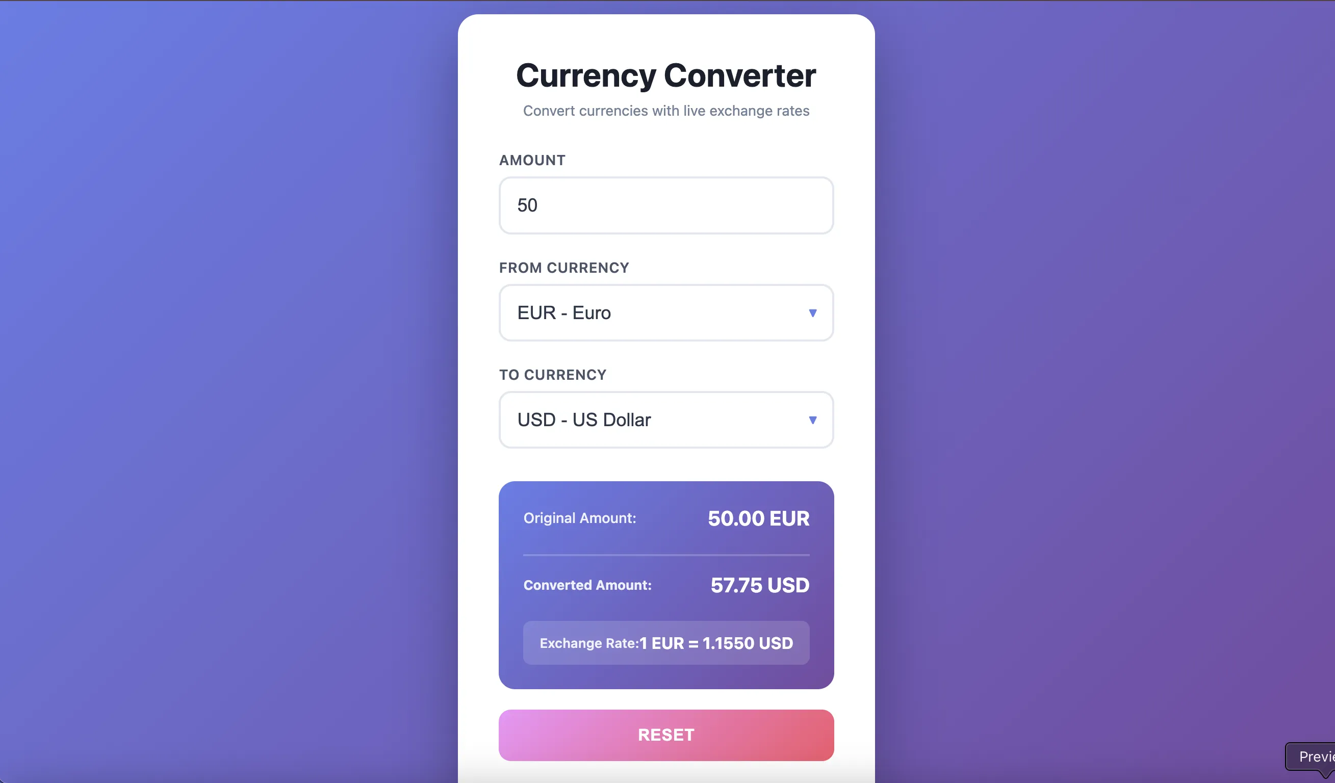 Currency Converter - Fetch API